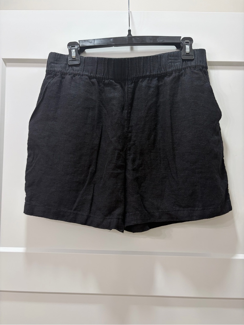 BlankNYC Women’s Linen Lightweight Black Elastic-Waist Casual Shorts. Size M - Picture 2 of 5
